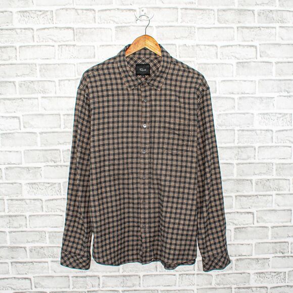 Rails Men's Flannel SUSSEX Shirt Tawny Onyx Plaid Cotton Size 2XL - Picture 1 of 6
